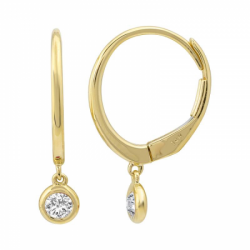 14k Yellow Gold Diamond Drop Earrings