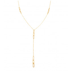 14k Yellow Gold Link Lariat Necklace