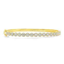 14k Diamond Circle Bangle Bracelet