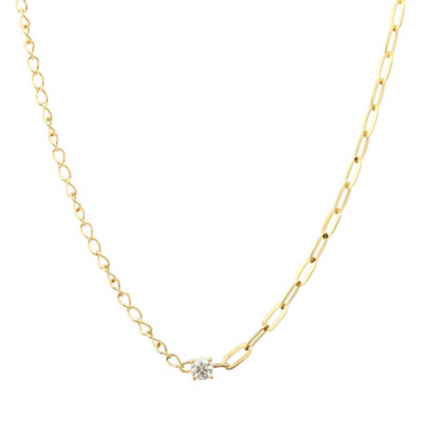 14k Mixed Chain Diamond Necklace