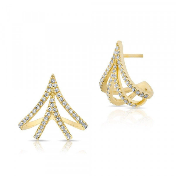 14k Diamond Fashion Huggie Earring