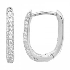 14k Diamond Pave  Huggies earrings