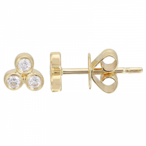 14k Yellow Gold Diamond Single Earring