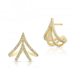 14k Diamond Fashion Huggie Earring