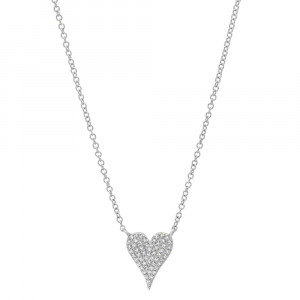 14k Diamond Pave Heart Necklace