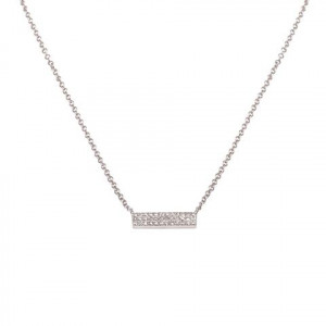 14k Diamond Mini Pave Bar Necklace