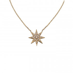 14k Yg Diamond Starburst Necklace